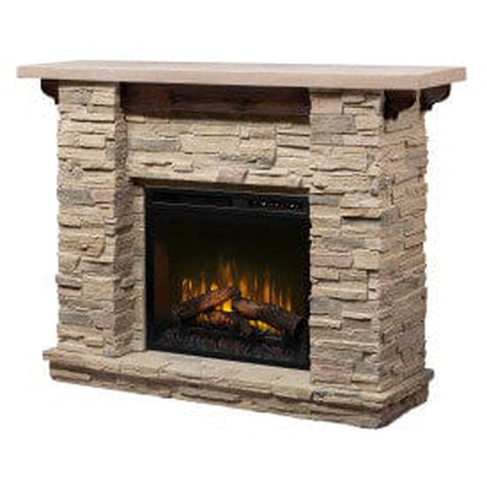 Dimplex - Featherston Mantel in stone-look finish with solid wood details