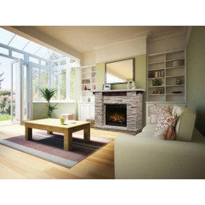 Dimplex - Featherston Mantel in stone-look finish with solid wood details