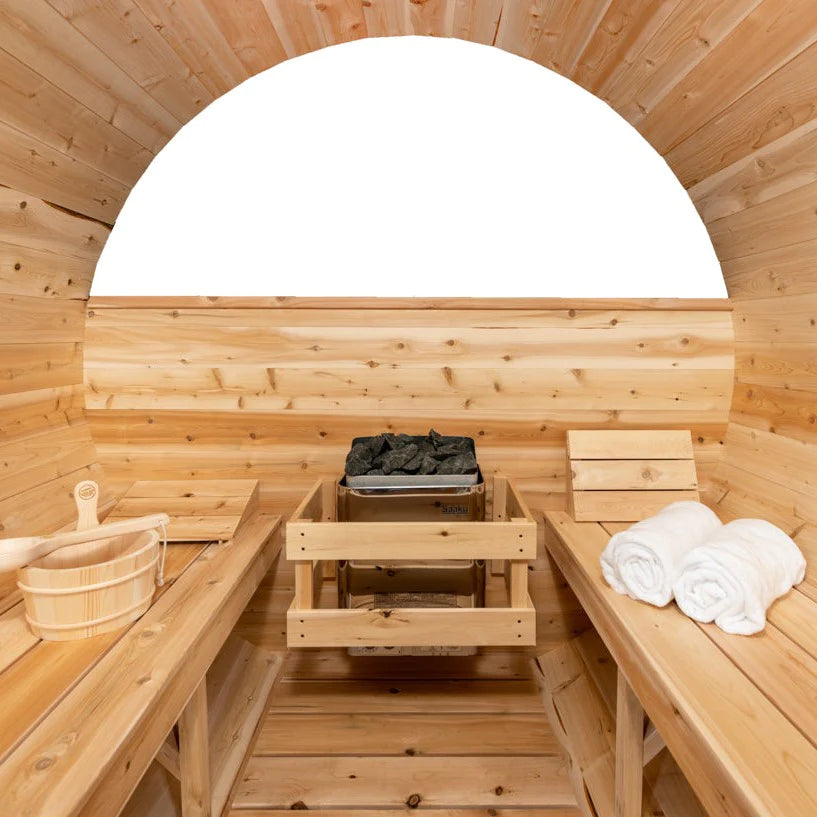 Dundalk Leisurecraft Canadian Timber 6 Person Tranquility MP Barrel Sauna | CTC2345MPE
