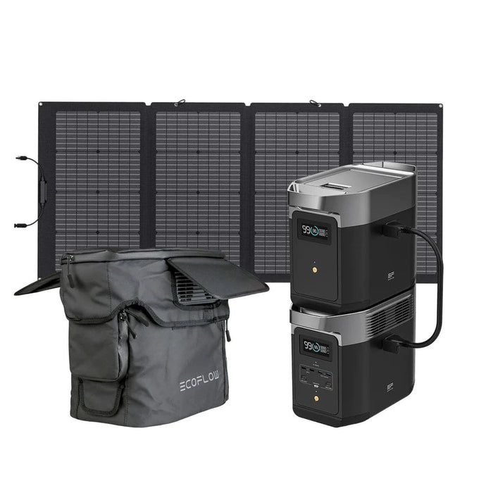 EcoFlow DELTA 2 + DELTA 2 Smart Extra Battery +1*220W Solar Panel +DELTA 2 Bag