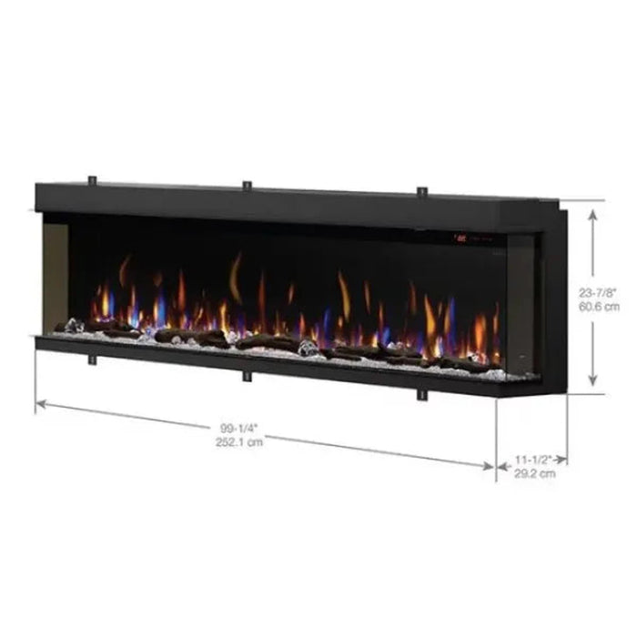 Dimplex IgniteXL 100 Inch Electric Fireplace with Driftwood Log Kit
