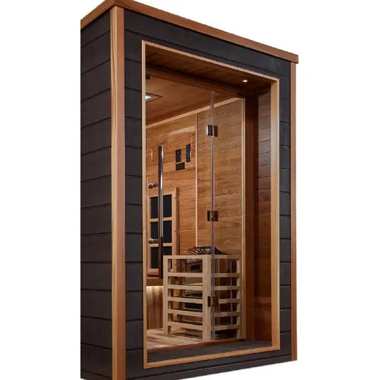 Golden Designs "Karlstad" 6-Person Outdoor/Indoor PureTech™ Hybrid Full Spectrum Sauna (GDI-8226-01) - Red Cedar Interior (infrared+traditional)