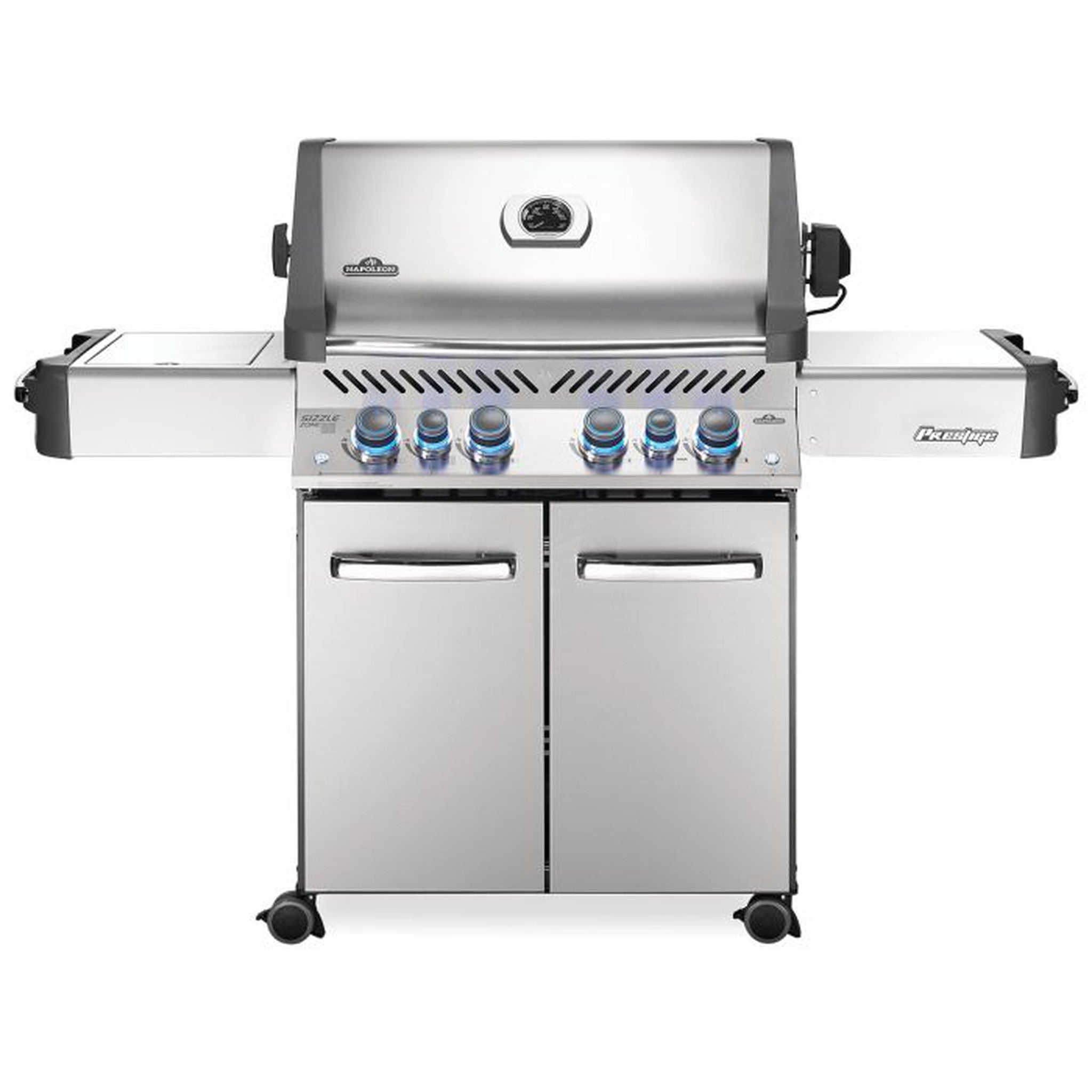 Napoleon Prestige 500 RSIB- Freestanding Gas Grill with Infrared Rear Burner and Infrared Side Burner and Rotisserie Kit