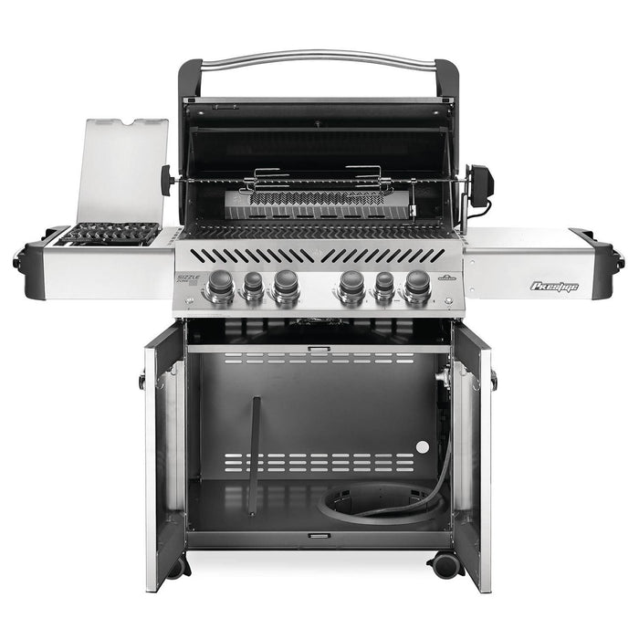Napoleon Prestige 500 RSIB- Freestanding Gas Grill with Infrared Rear Burner and Infrared Side Burner and Rotisserie Kit