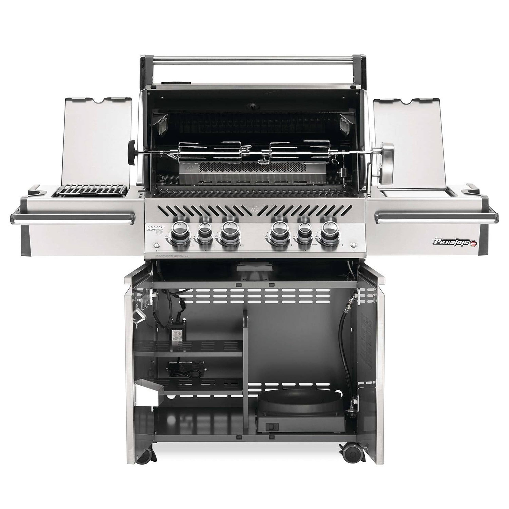 Napoleon Prestige PRO 500 Freestanding Grill with Infrared Rear and Side Burners and Rotisserie Kit