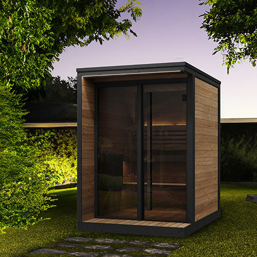 SaunaLife GL4 Outdoor Sauna Kit Garden Luxury-Series Outdoor DIY Sauna Kit, Thermo-Spruce, up to 4 Persons