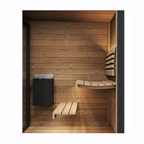 SaunaLife GL4 Outdoor Sauna Kit Garden Luxury-Series Outdoor DIY Sauna Kit, Thermo-Spruce, up to 4 Persons
