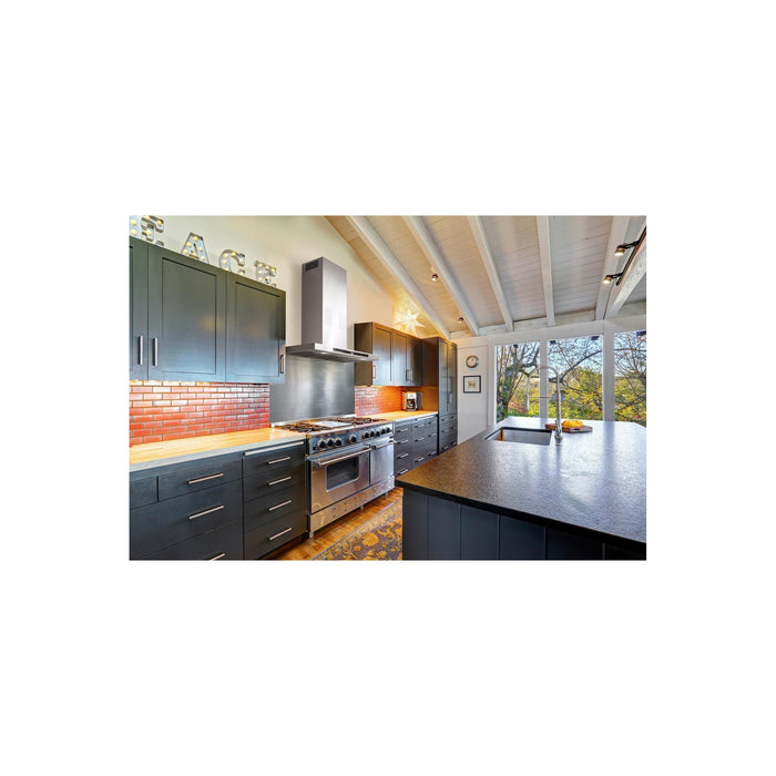 Collegare Wall Mount Range Hood with 560 CFM i-Hood Music Player via Bluetooth Digital Integrated Radio Mesh Filters in Stainless Steel