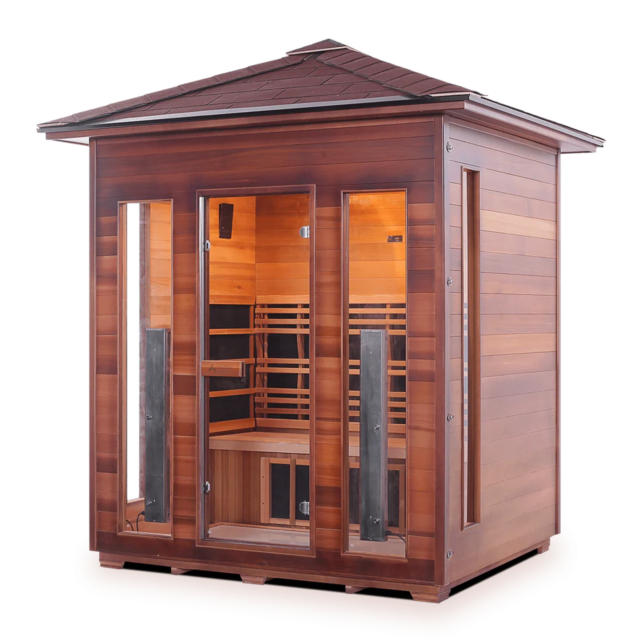 Enlighten Full Spectrum RUSTIC Infrared Sauna - 4 Person Sauna