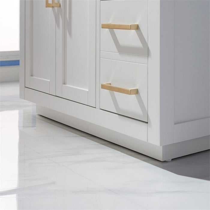 Ivy 36" Single Bathroom Vanity Cabinet Only in White and Mirror, without Countertop