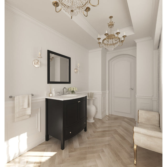 Estella 32" Espresso Bathroom Vanity with White Carrara Marble Countertop
