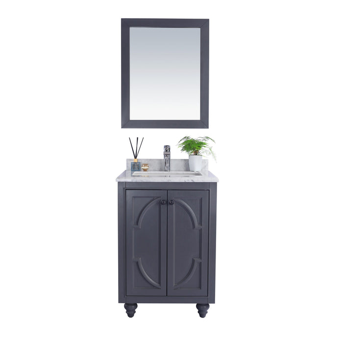 Odyssey 24" Maple Grey Bathroom Vanity with White Carrara Marble Countertop