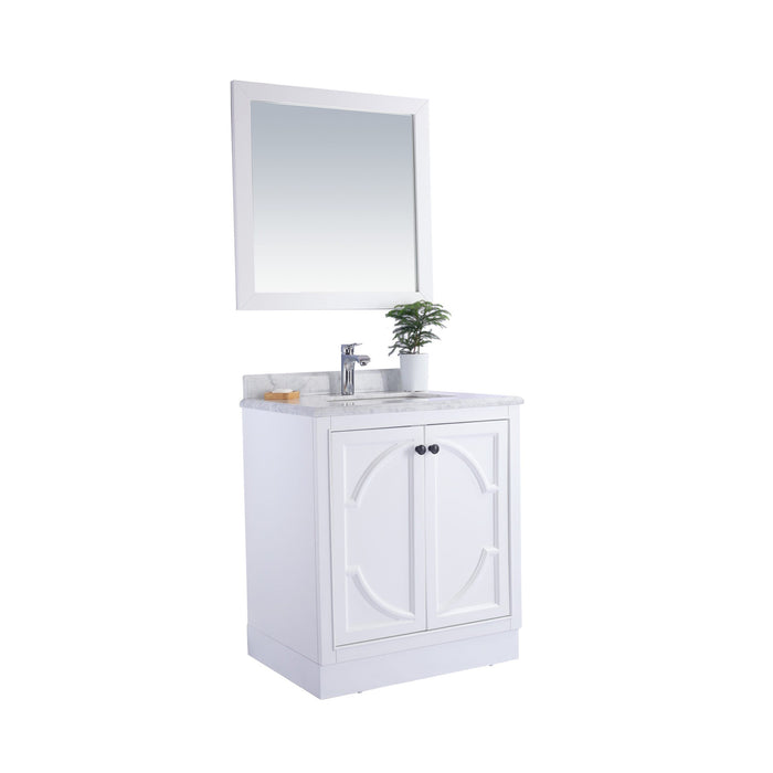 Odyssey 30" White Bathroom Vanity with Pure White Phoenix Stone Countertop