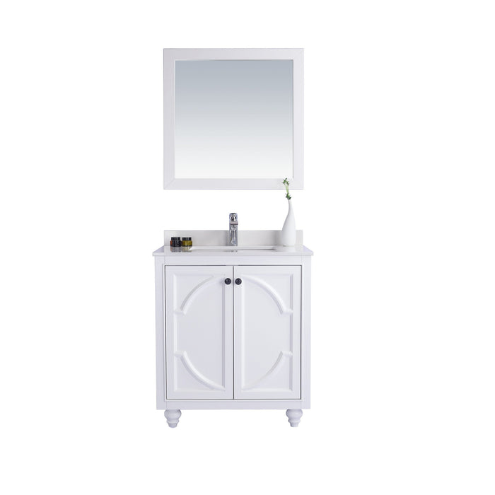 Odyssey 30" White Bathroom Vanity with White Quartz Countertop