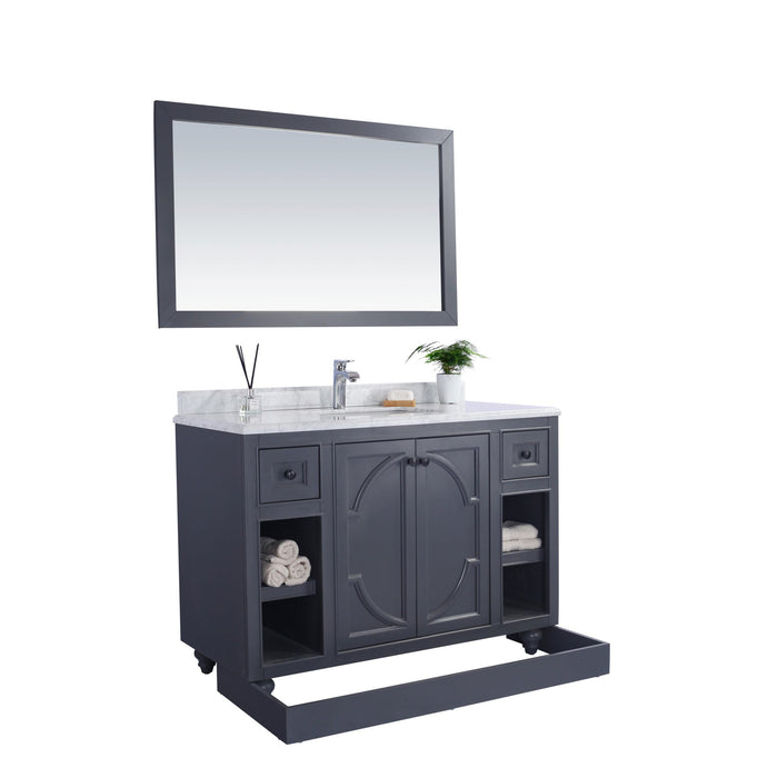 Odyssey 48" Maple Grey Bathroom Vanity with Matte Black VIVA Stone Solid Surface Countertop