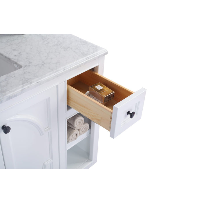 Odyssey 48" White Bathroom Vanity with Matte Black VIVA Stone Solid Surface Countertop