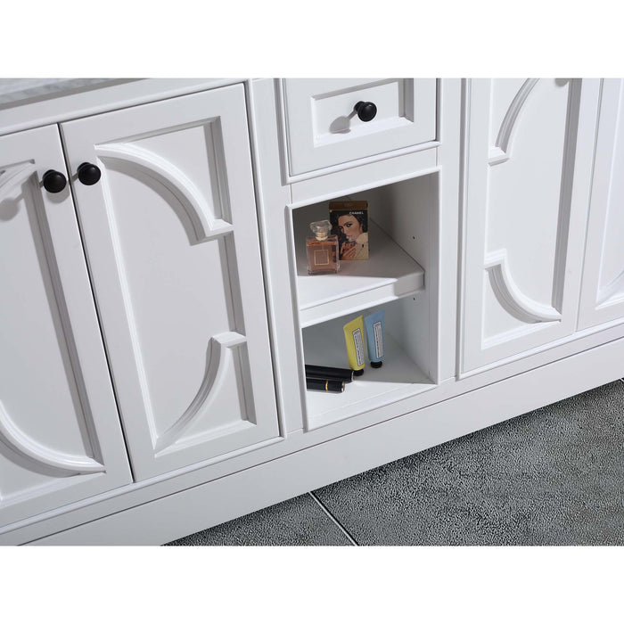 Odyssey 60" White Double Sink Bathroom Vanity Cabinet