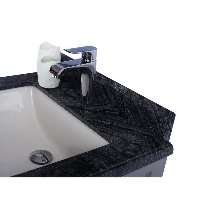 Wilson 24" Grey Bathroom Vanity with Black Wood Marble Countertop