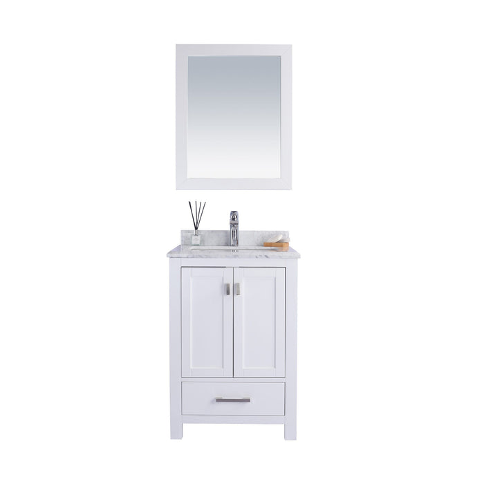 Wilson 24" White Bathroom Vanity with White Carrara Marble Countertop