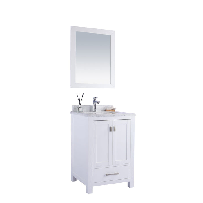 Wilson 24" White Bathroom Vanity with White Carrara Marble Countertop