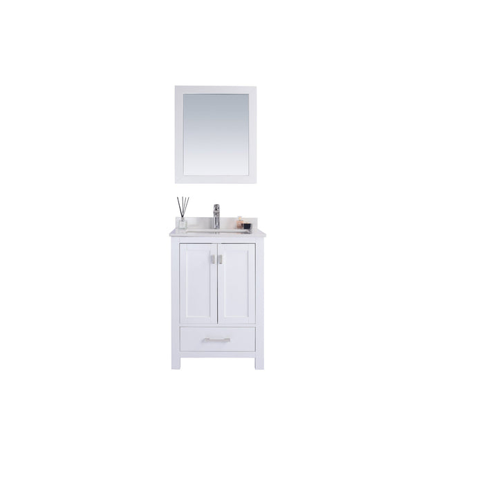 Wilson 24" White Bathroom Vanity with White Quartz Countertop