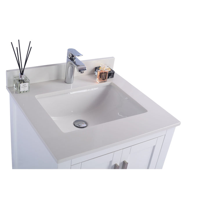 Wilson 24" White Bathroom Vanity with White Quartz Countertop