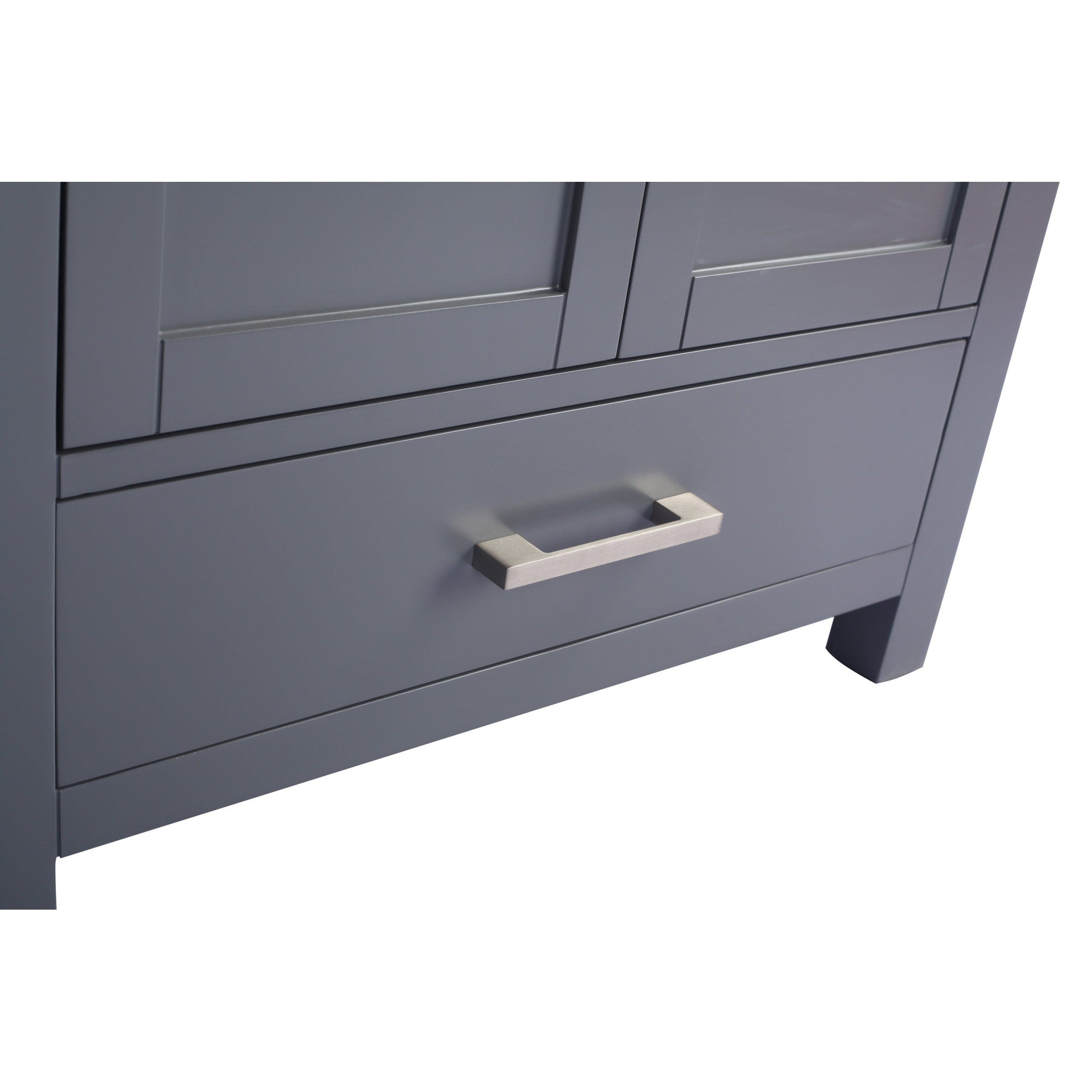Wilson 30" Grey Bathroom Vanity with White Stripes Marble Countertop