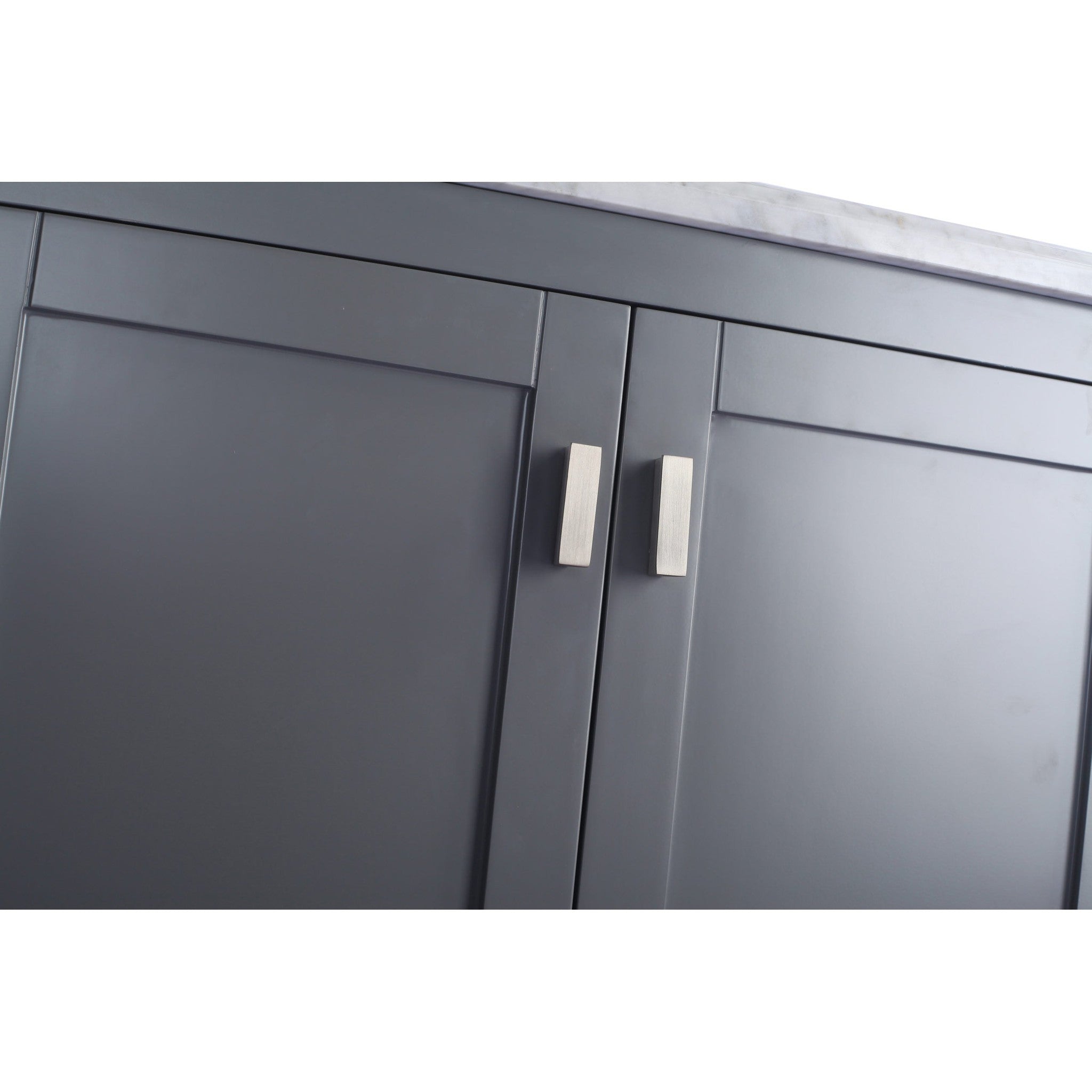 Wilson 30" Grey Bathroom Vanity with White Stripes Marble Countertop