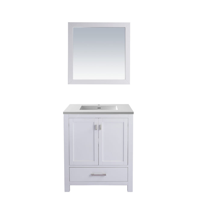 Wilson 30" White Bathroom Vanity with Matte White VIVA Stone Solid Surface Countertop