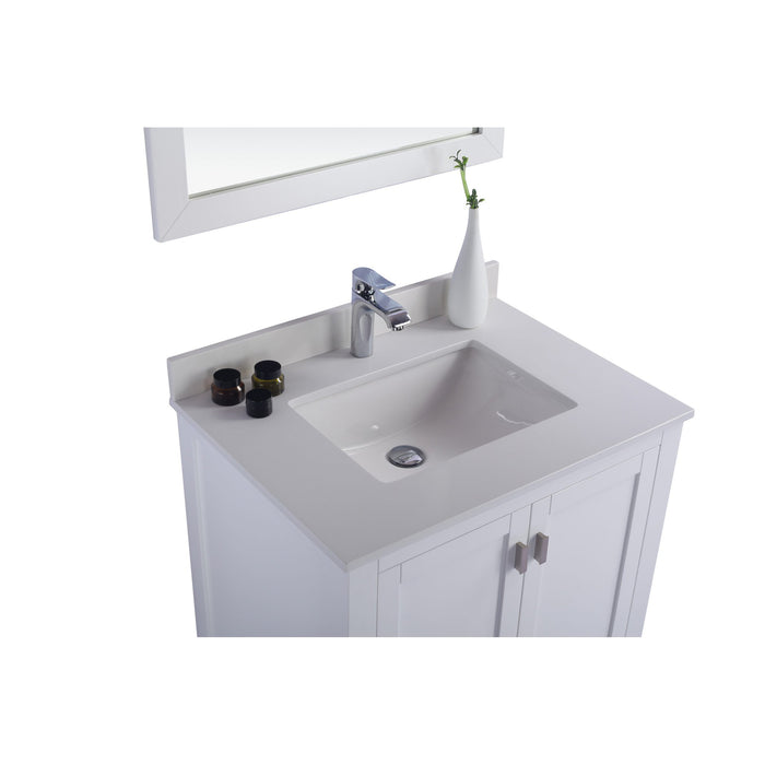 Wilson 30" White Bathroom Vanity with White Quartz Countertop