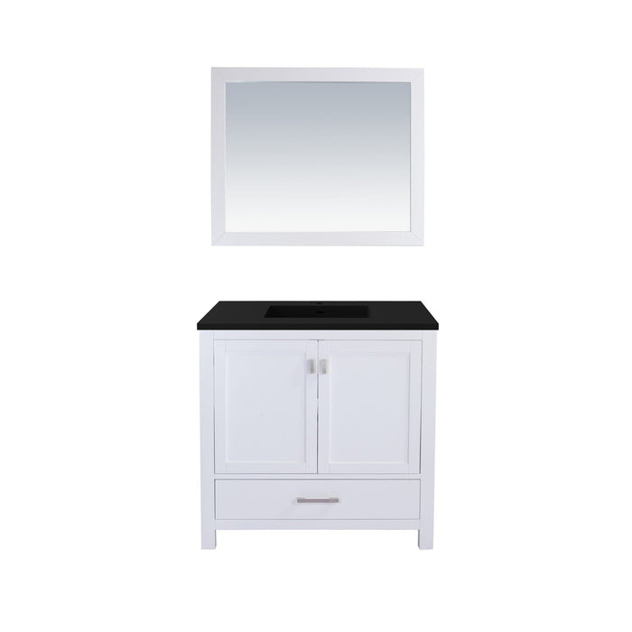 Wilson 36" White Bathroom Vanity with Matte Black VIVA Stone Solid Surface Countertop