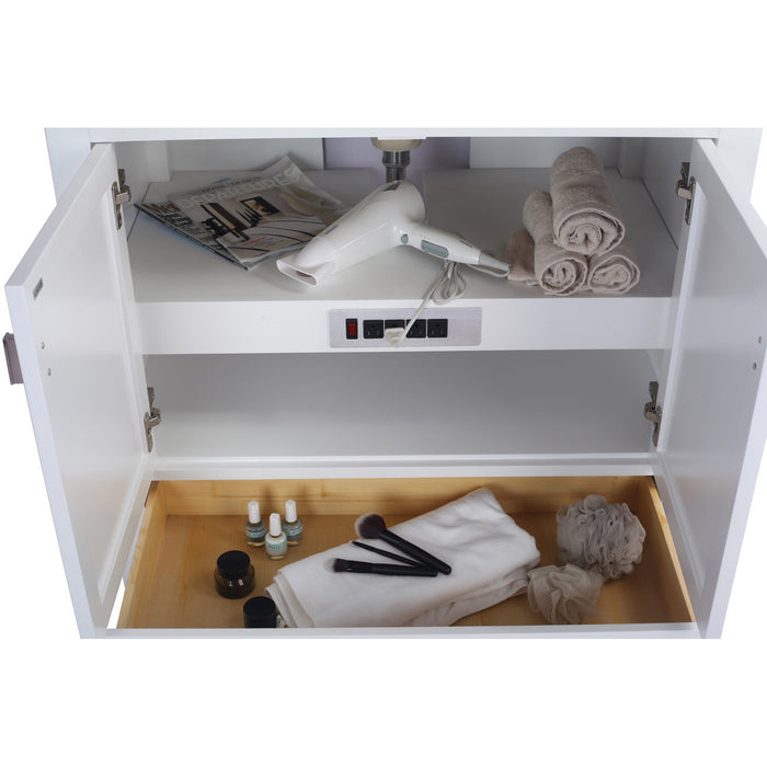 Wilson 36" White Bathroom Vanity with White Quartz Countertop