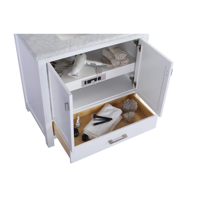 Wilson 36" White Bathroom Vanity with White Quartz Countertop