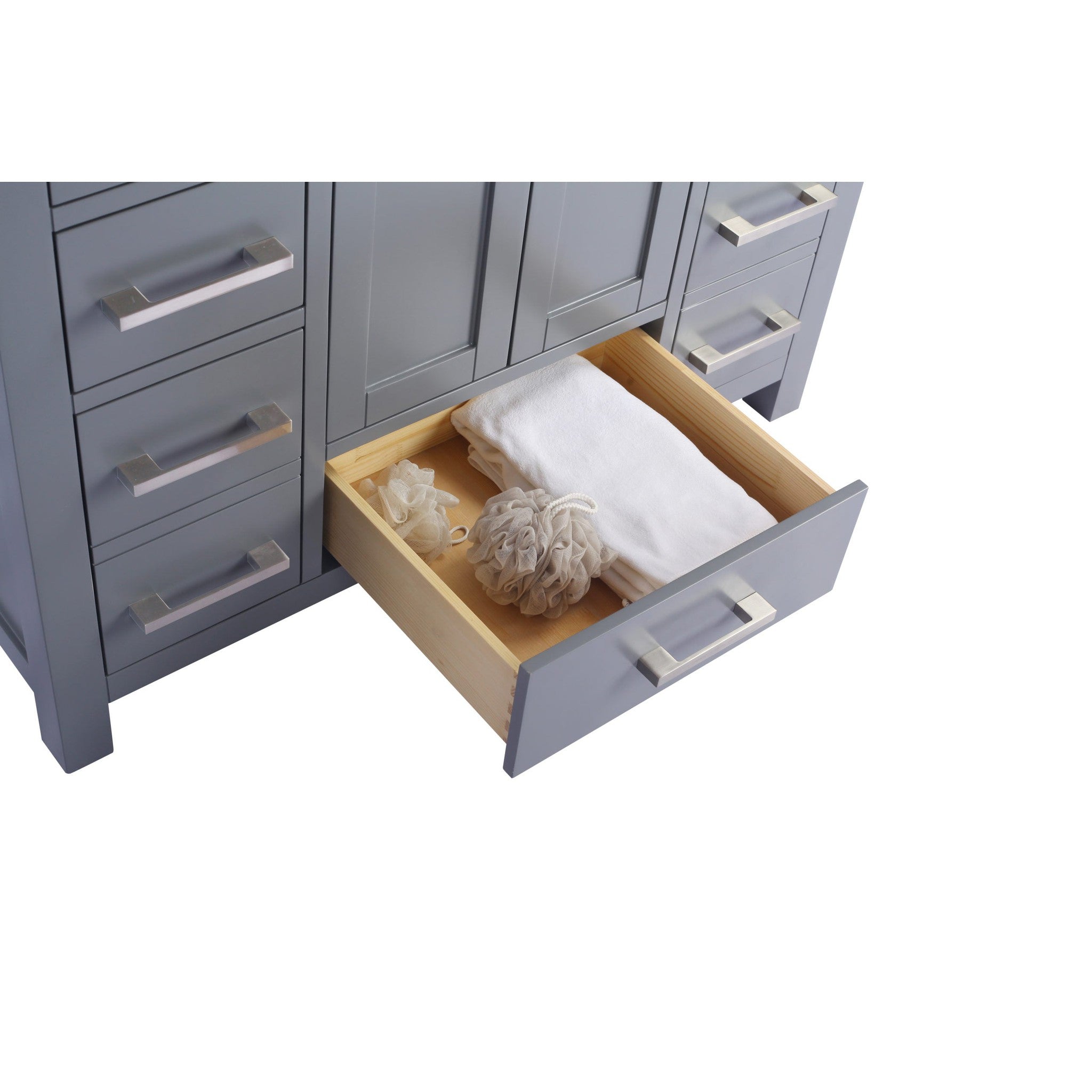 Wilson 42" Grey Bathroom Vanity with Matte Black VIVA Stone Solid Surface Countertop