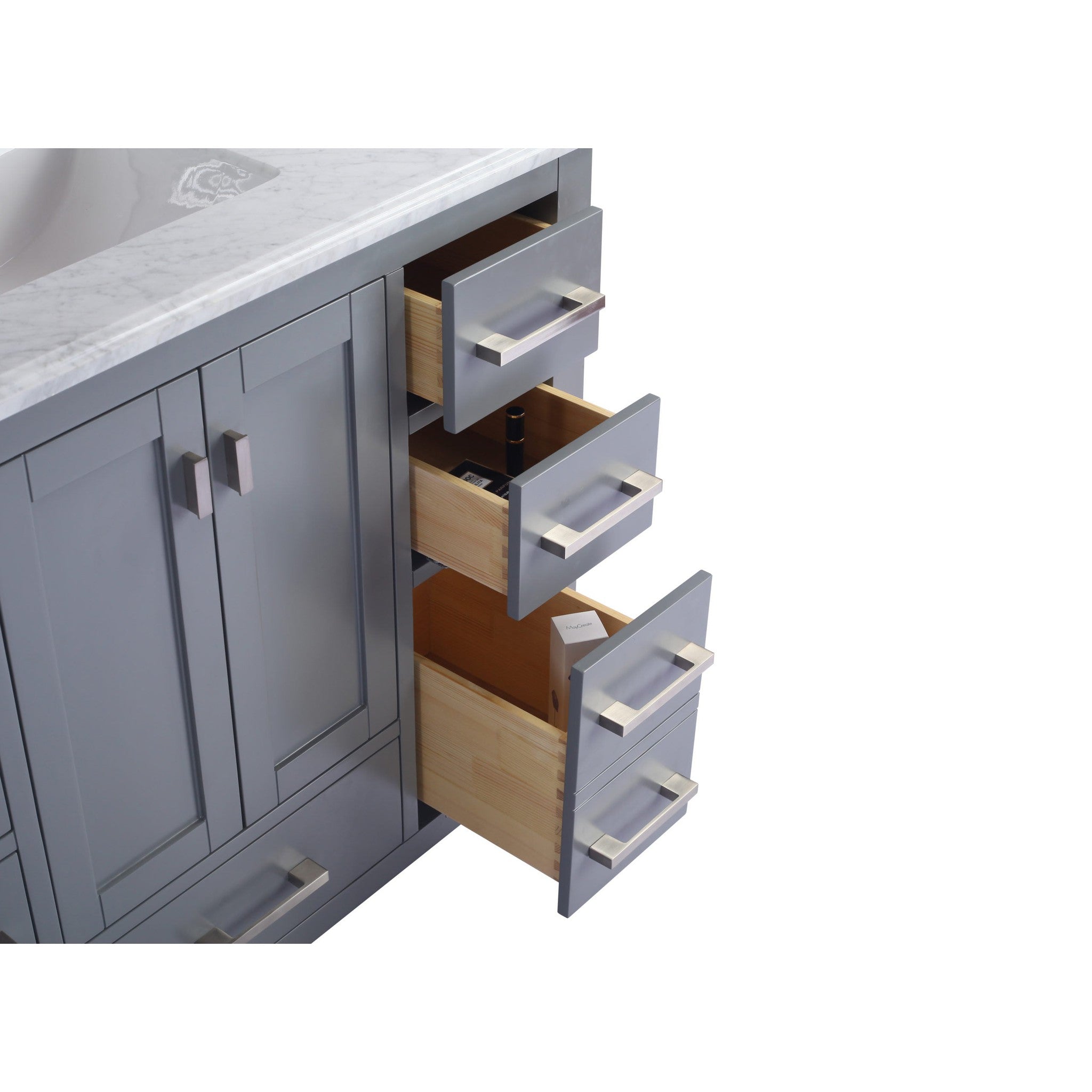 Wilson 42" Grey Bathroom Vanity with Matte Black VIVA Stone Solid Surface Countertop