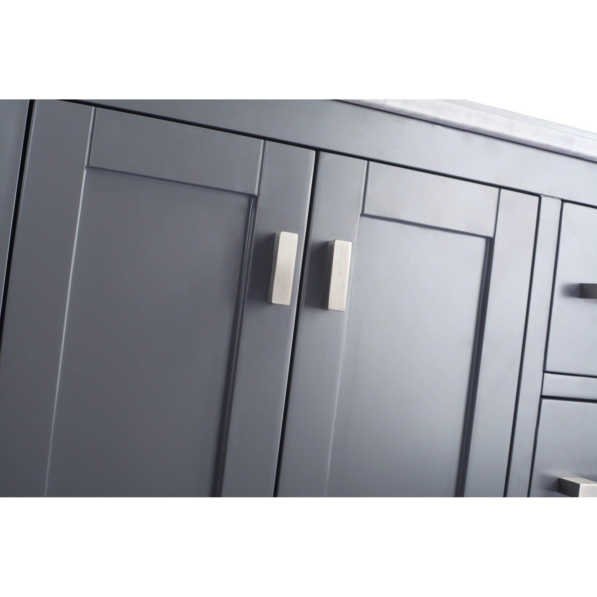 Wilson 42" Grey Bathroom Vanity with Matte Black VIVA Stone Solid Surface Countertop