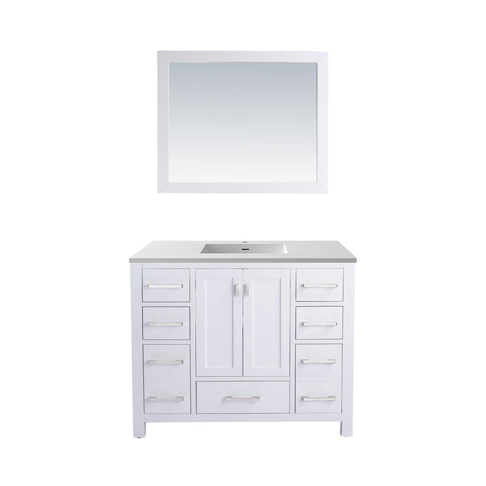 Wilson 42" White Bathroom Vanity with Matte White VIVA Stone Solid Surface Countertop