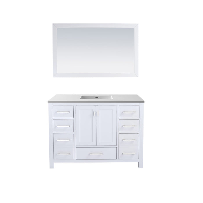 Wilson 48" White Bathroom Vanity with Matte White VIVA Stone Solid Surface Countertop
