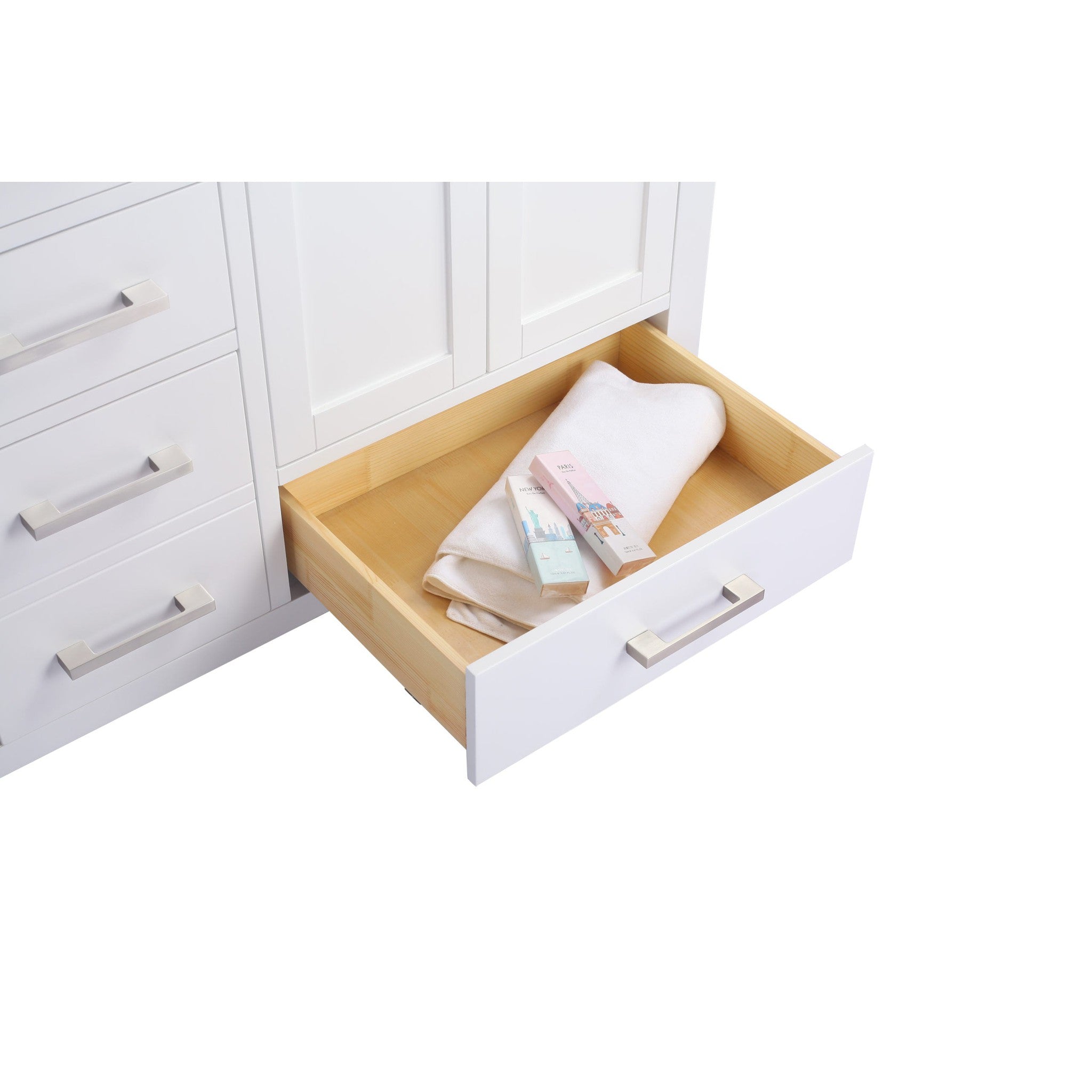 Wilson 60" White Double Sink Bathroom Vanity with Matte White VIVA Stone Solid Surface Countertop