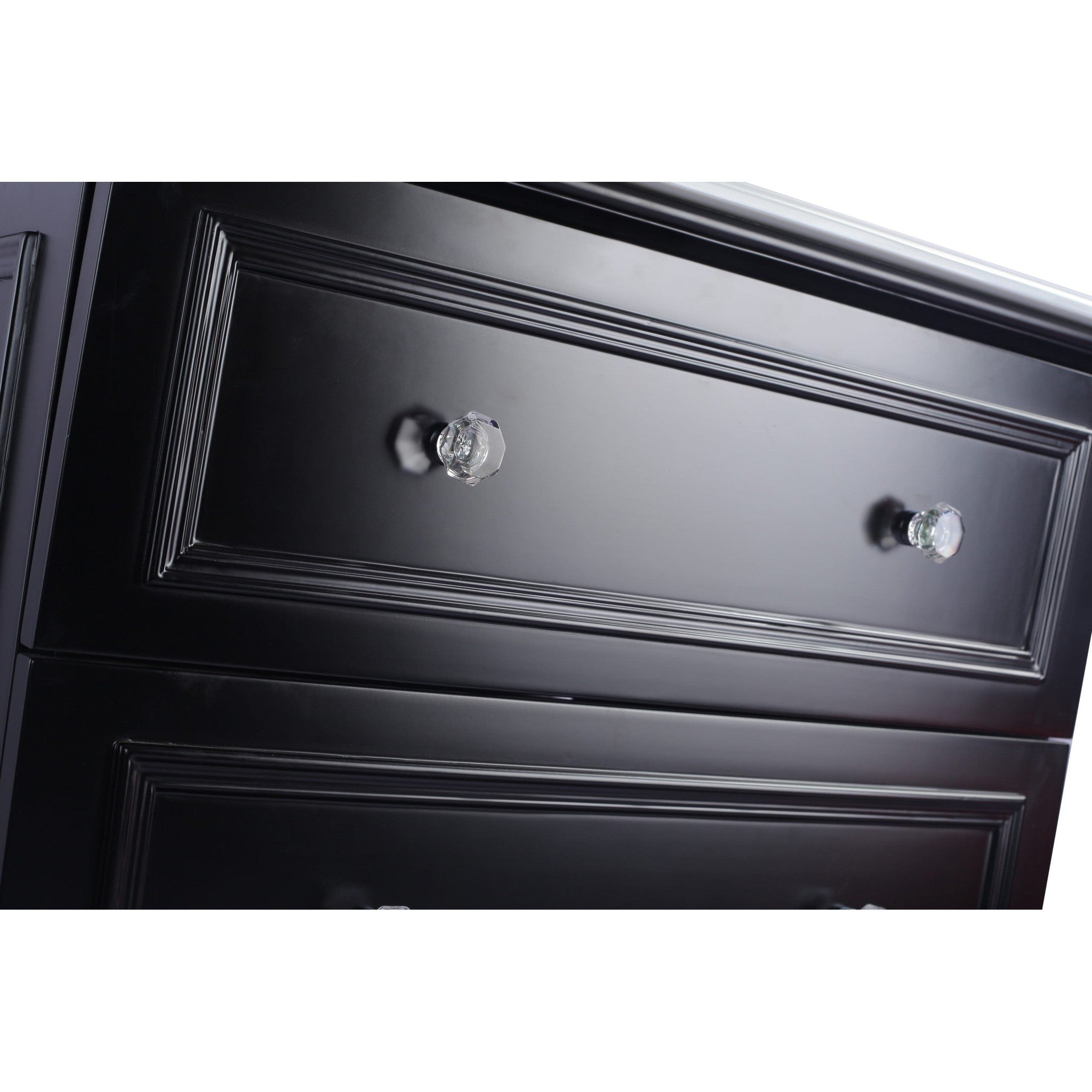 Luna 30" Espresso Bathroom Vanity with Matte Black VIVA Stone Solid Surface Countertop