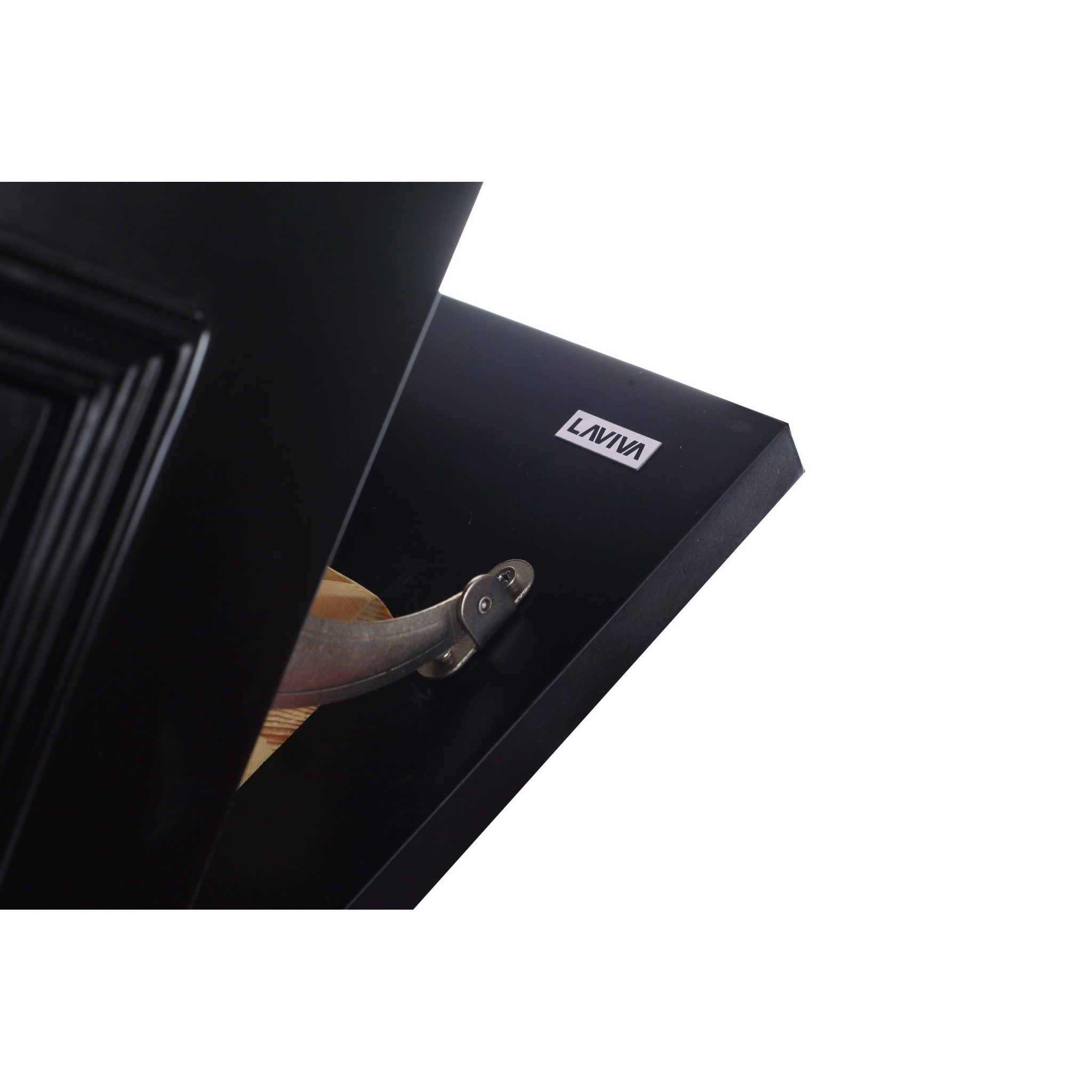 Luna 30" Espresso Bathroom Vanity with Matte Black VIVA Stone Solid Surface Countertop