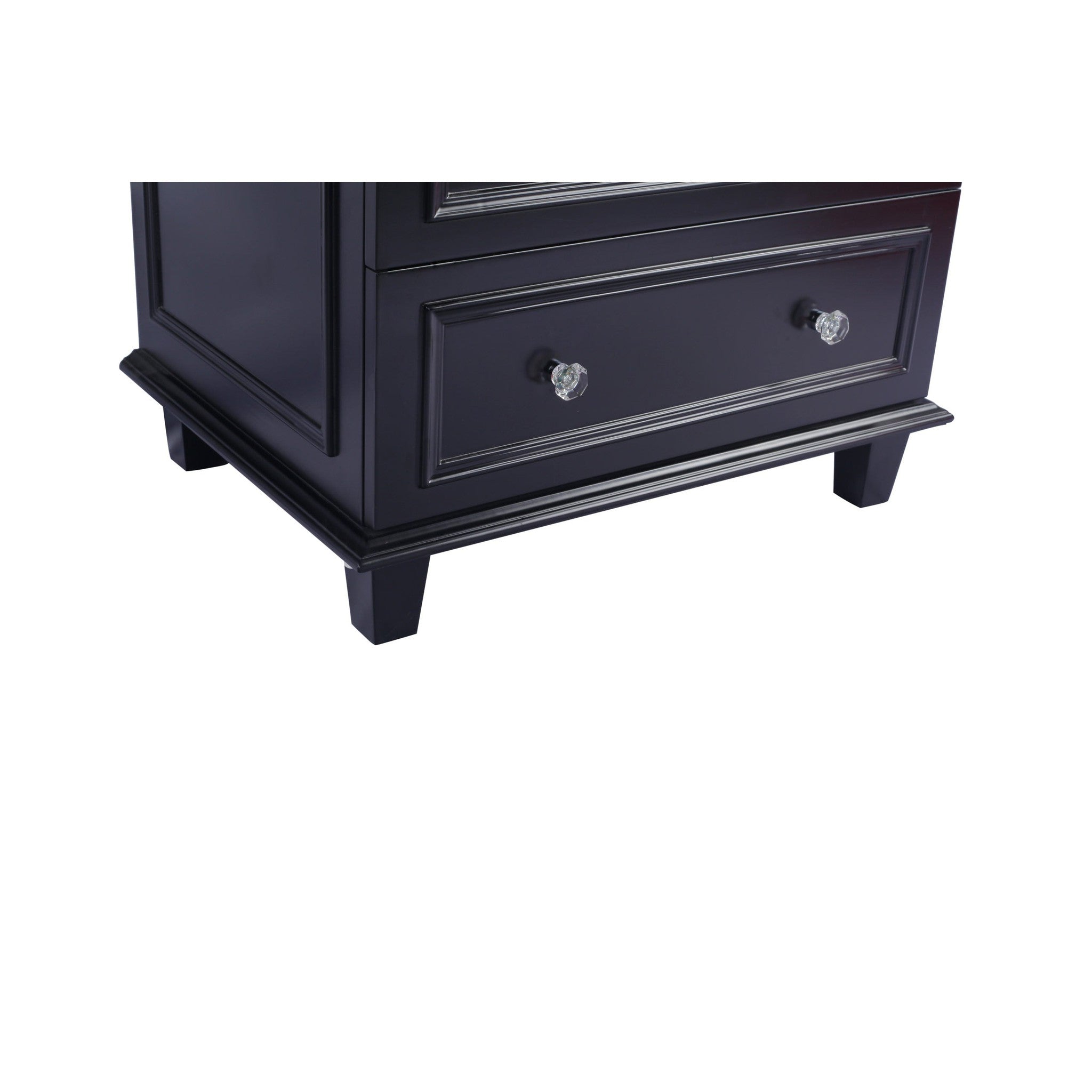 Luna 30" Espresso Bathroom Vanity with Matte Black VIVA Stone Solid Surface Countertop