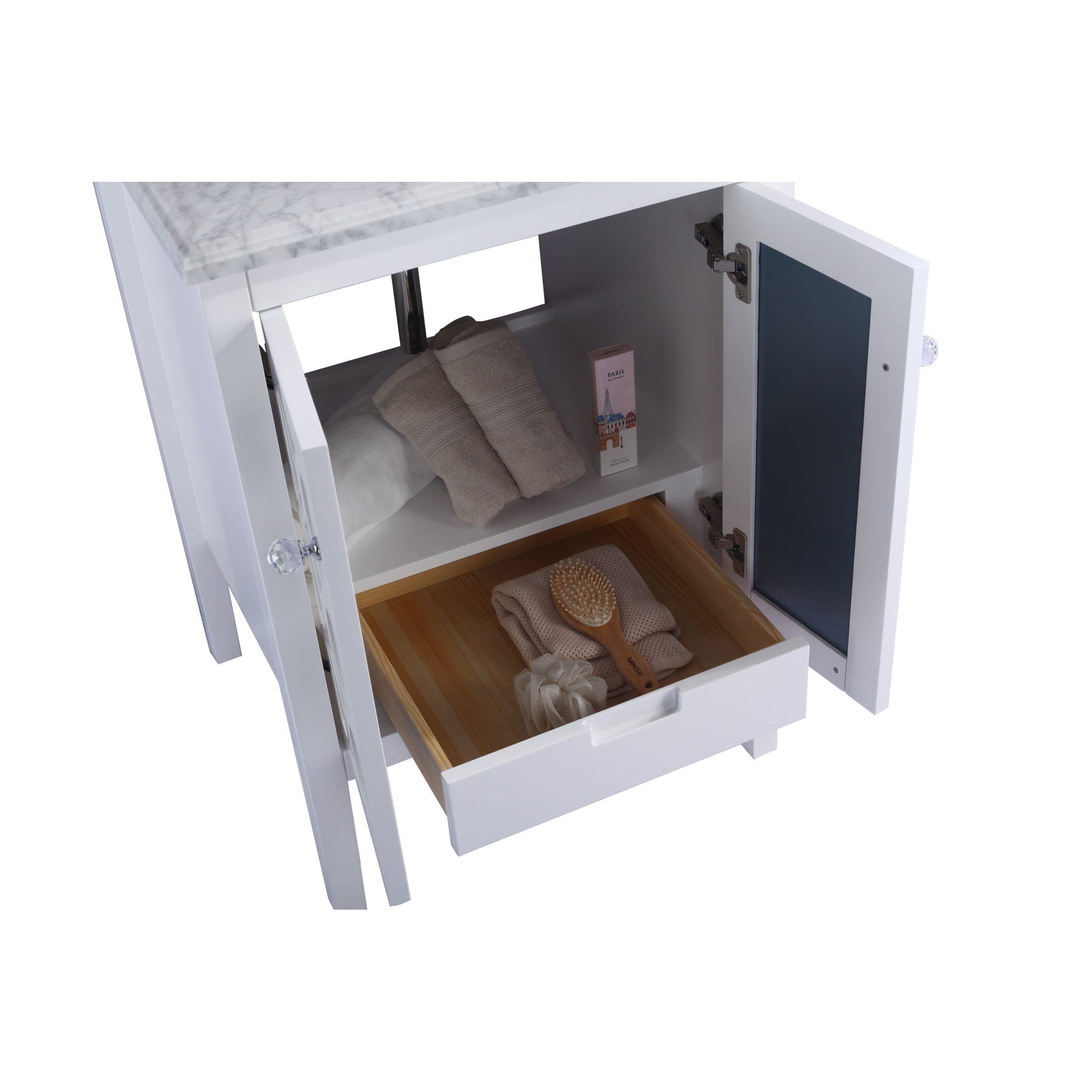 Mediterraneo 24" White Bathroom Vanity Cabinet