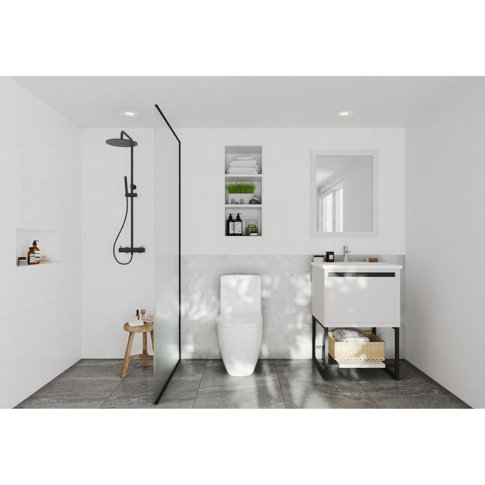 Alto 24" White Bathroom Vanity with Matte White VIVA Stone Solid Surface Countertop