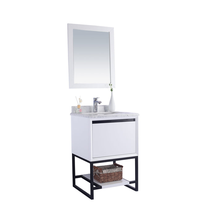 Alto 24" White Bathroom Vanity with White Carrara Marble Countertop