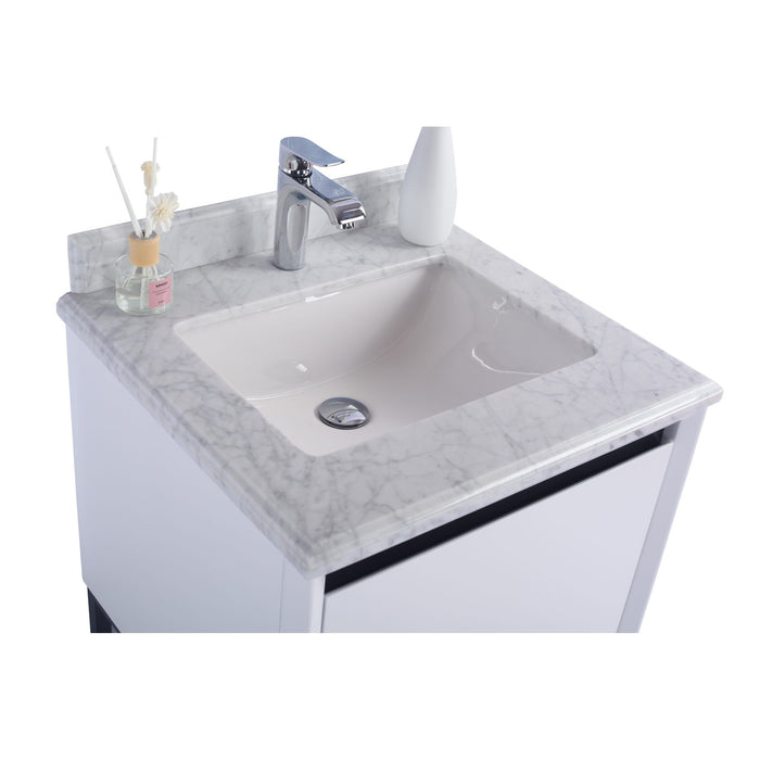 Alto 24" White Bathroom Vanity with White Carrara Marble Countertop