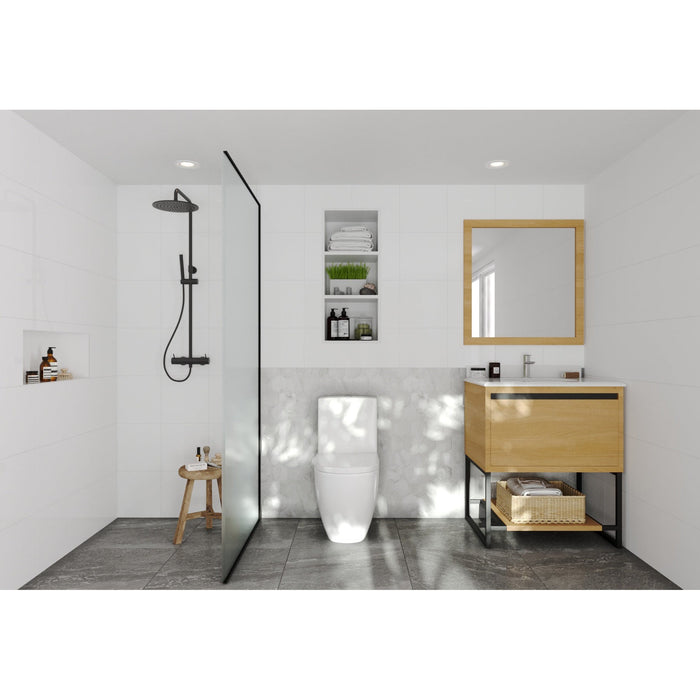 Alto 30" California White Oak Bathroom Vanity with Pure White Phoenix Stone Countertop