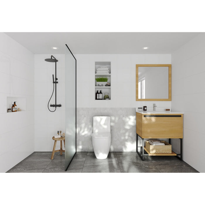 Alto 30" California White Oak Bathroom Vanity with White Quartz Countertop