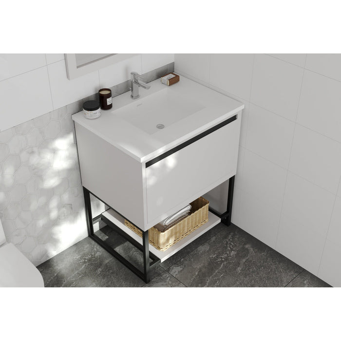 Alto 30" White Bathroom Vanity with Matte White VIVA Stone Solid Surface Countertop