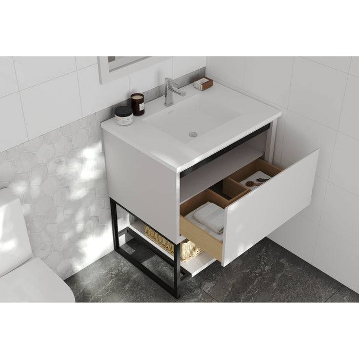Alto 30" White Bathroom Vanity with Matte White VIVA Stone Solid Surface Countertop